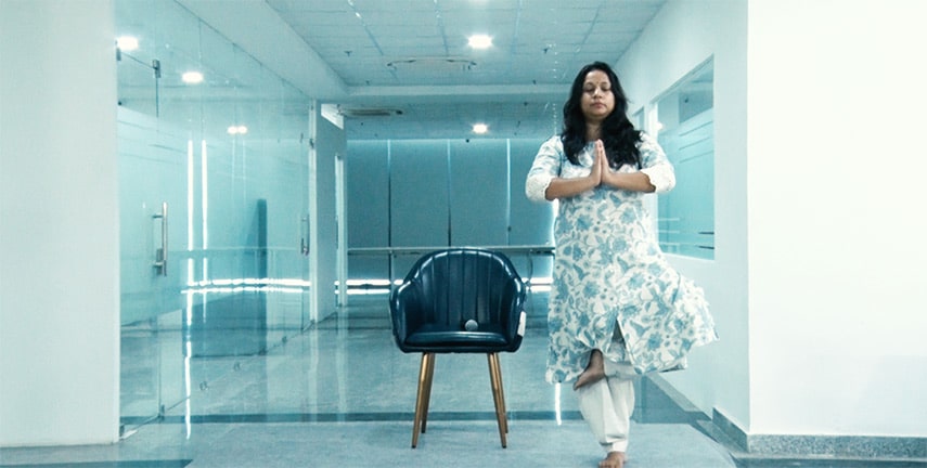 Desk Yoga on International Yoga Day 01