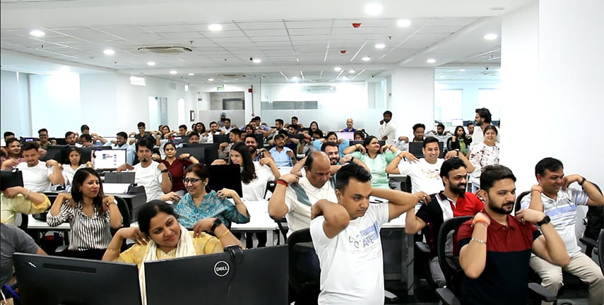 Desk Yoga on International Yoga Day 04